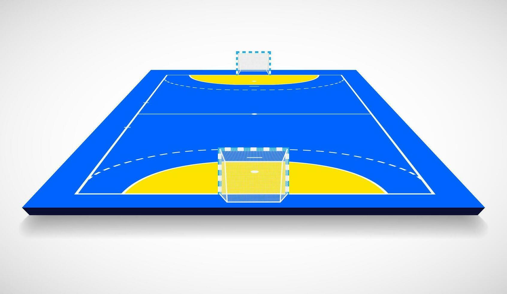 Perspective vector illustration of handball field, cort. Vector EPS 10. Room for copy