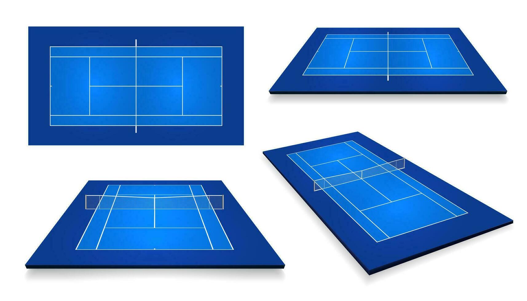 Tennis court . Top view and different perspective, eps10 vector
