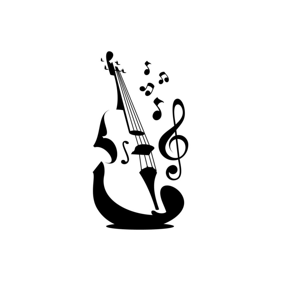 violín silueta vector