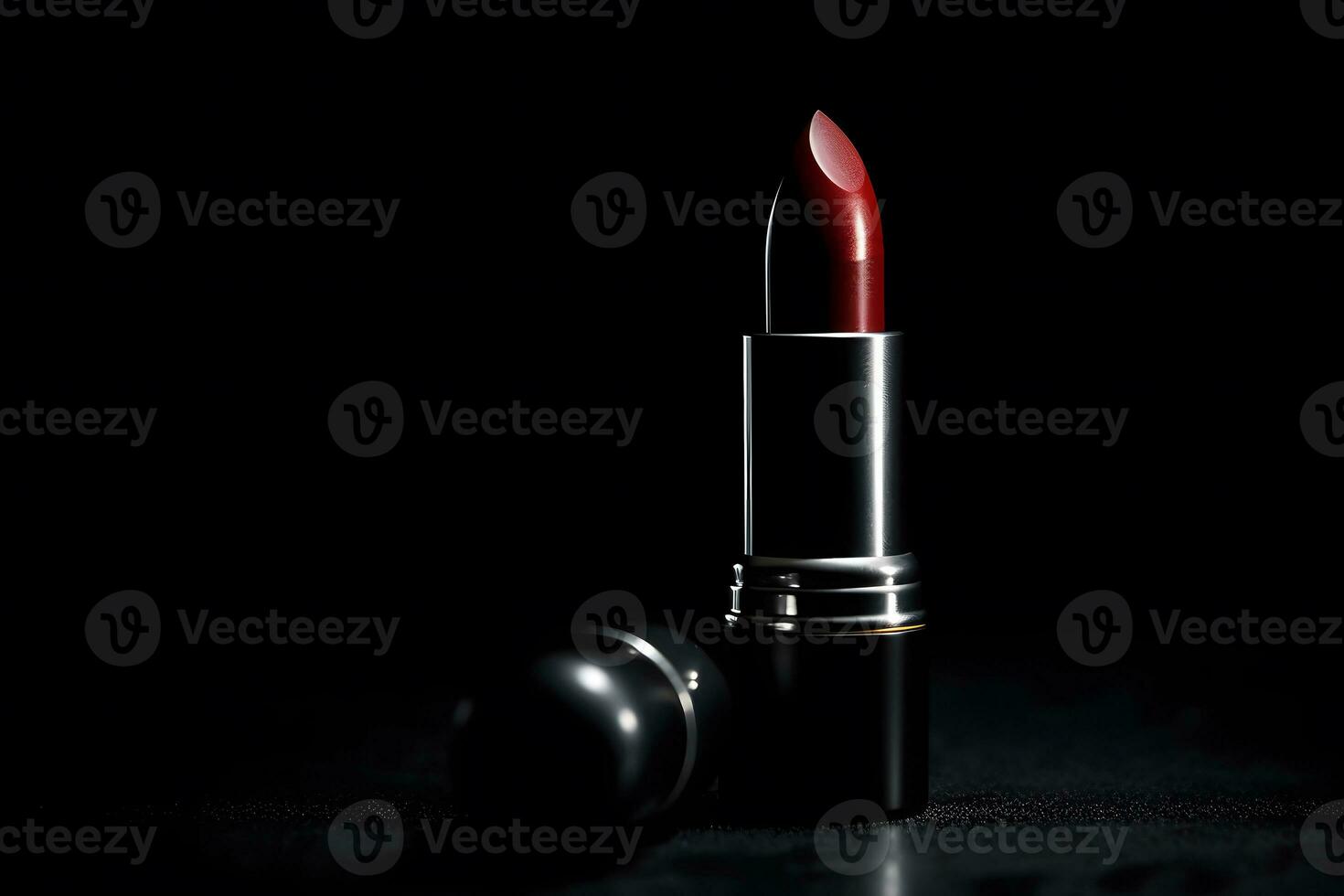AI generated Lipstick on a black background. Neural network AI generated photo