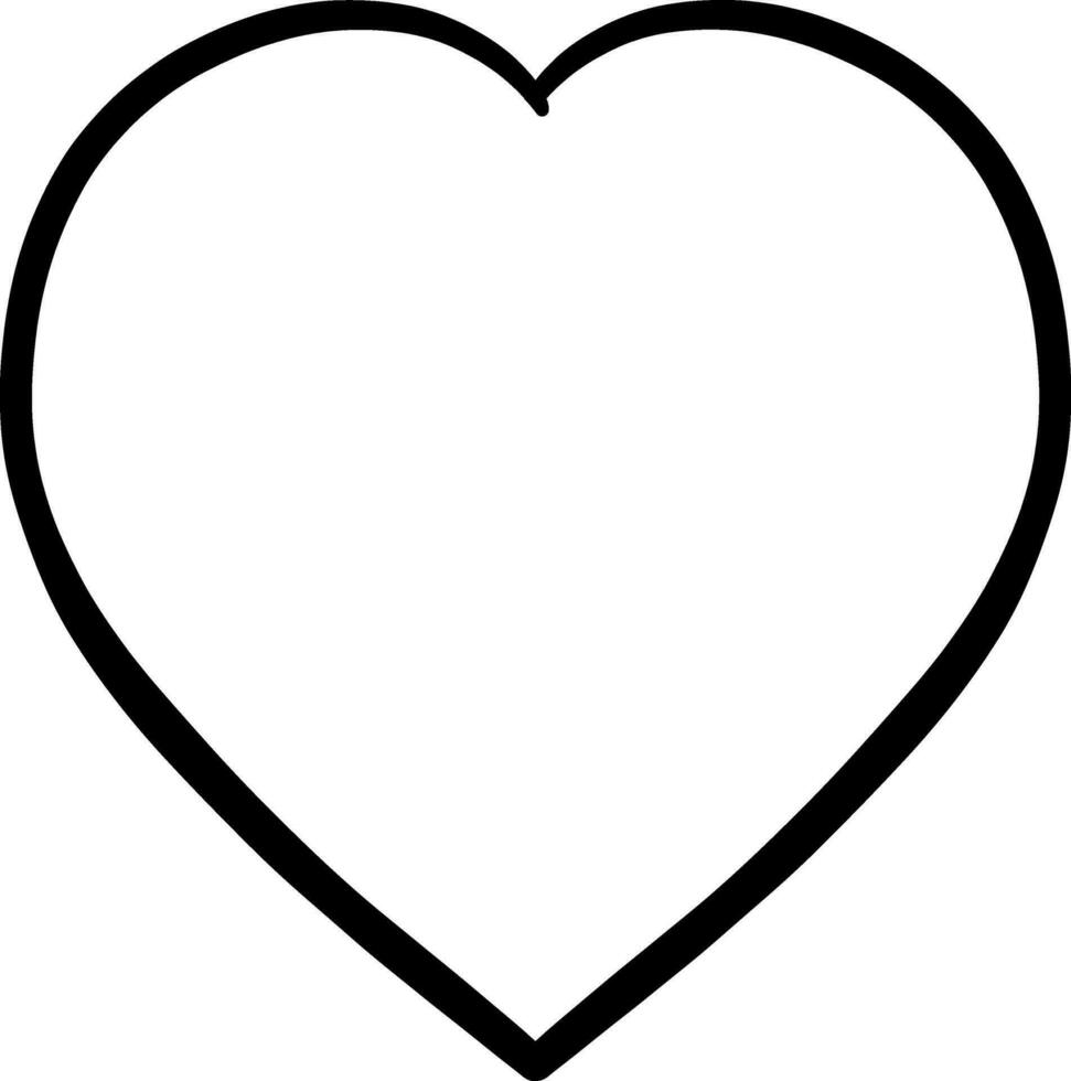 Hand drawn line heart on white background. vector