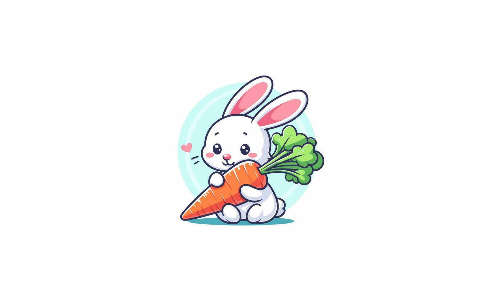 rabbit eat carrot vector illustration mascot design