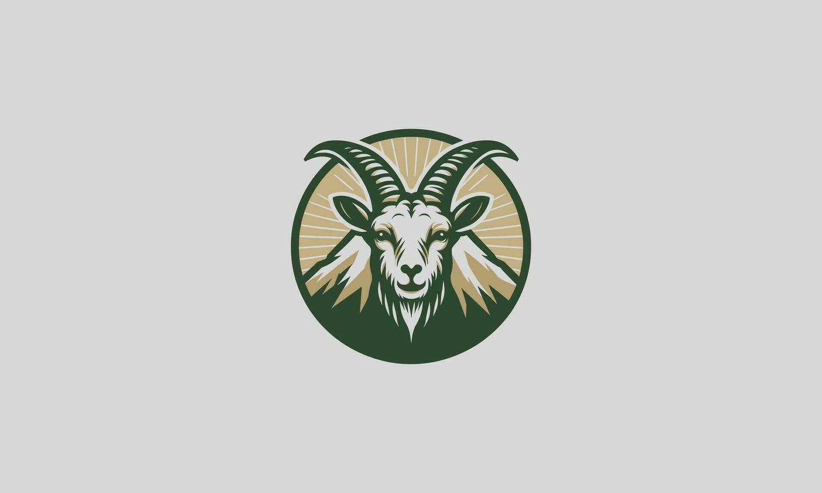 head goat on mountain vector illustration logo design