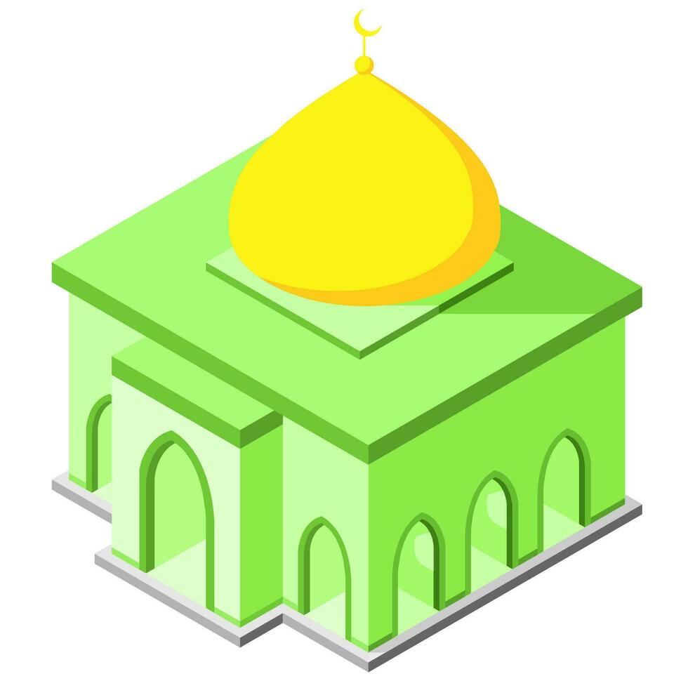 simple mosque isometric design, for islamic design vector