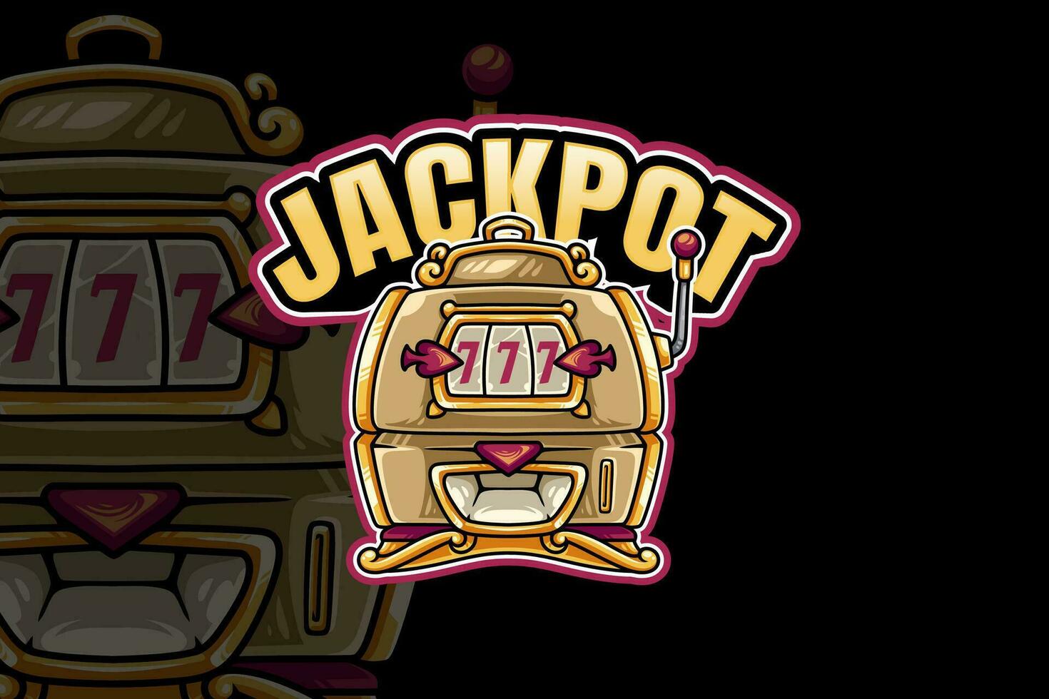 casino espacio máquina ruleta 777 juego logo diseño para jugar juego entretenimiento empresa vector