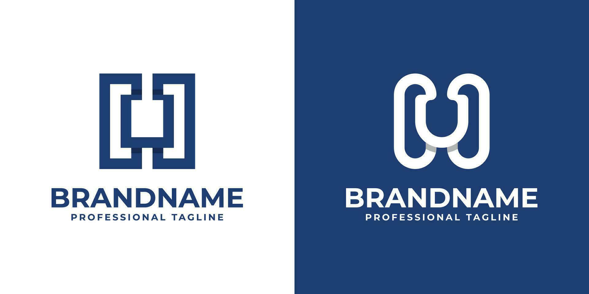 Modern Letter HU Monogram Logo, suitable for business with HU or UH initials vector