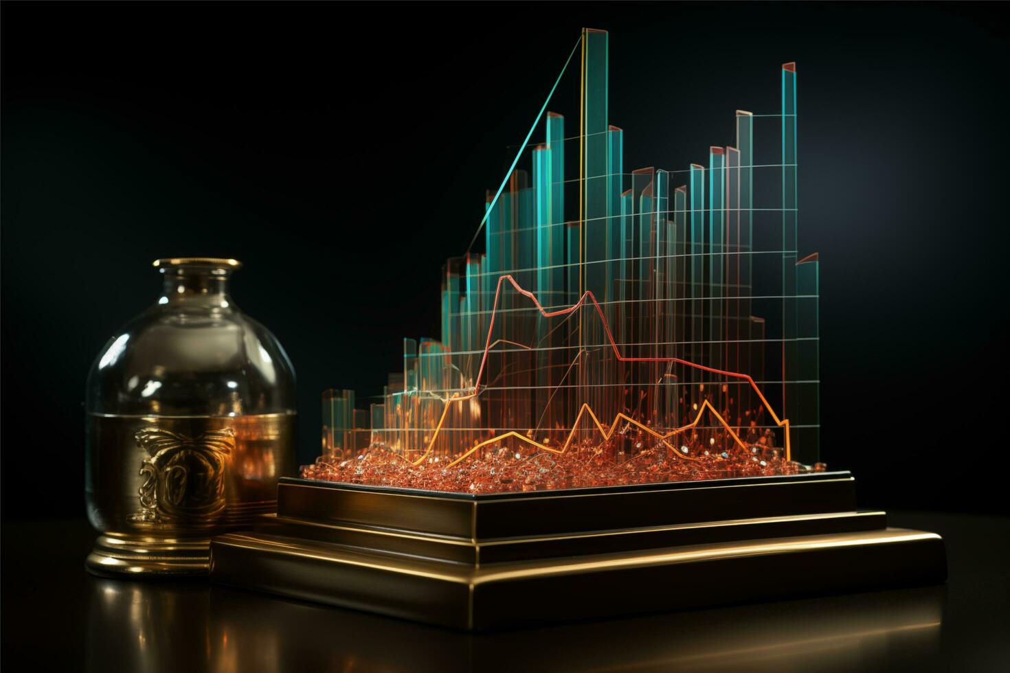 AI generated Graph or growth chart showing upward photo
