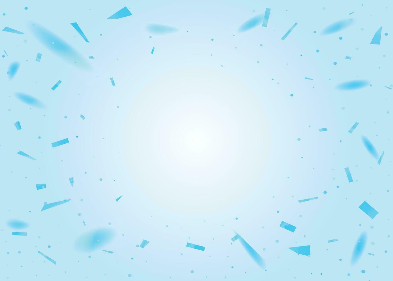 Gradient blank party template background with blue confetti vector