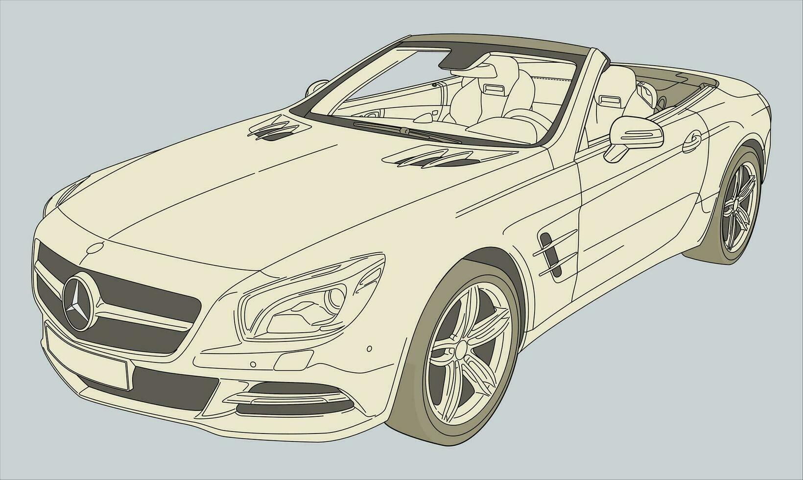 Mercedes Benz Sl car vector illustration