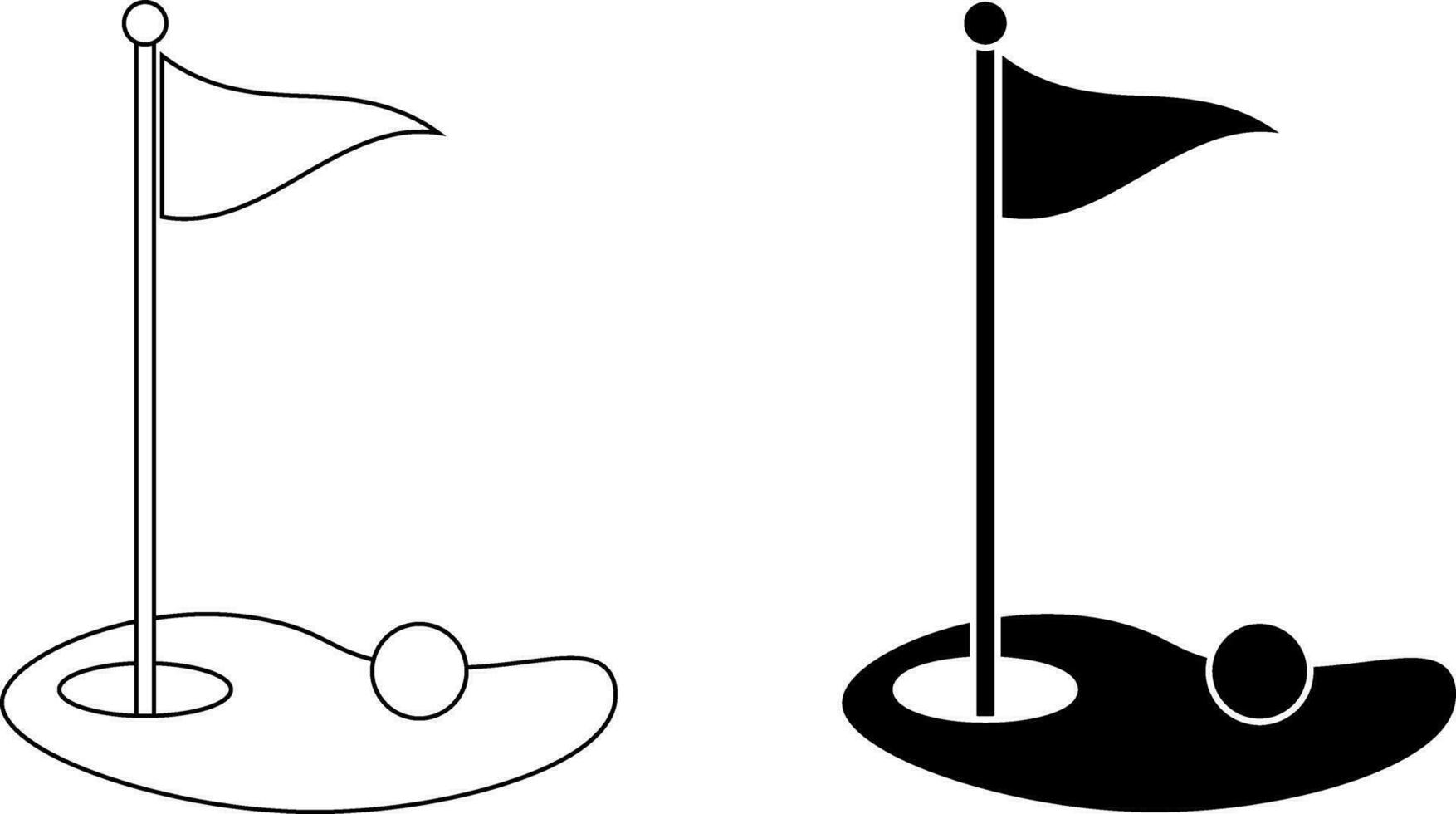 outline silhouette golf flag icon vector