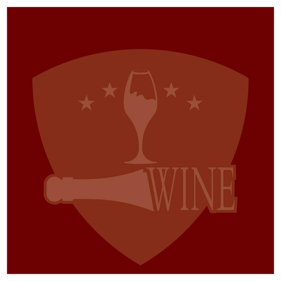 Wine bottle and glass logo vector