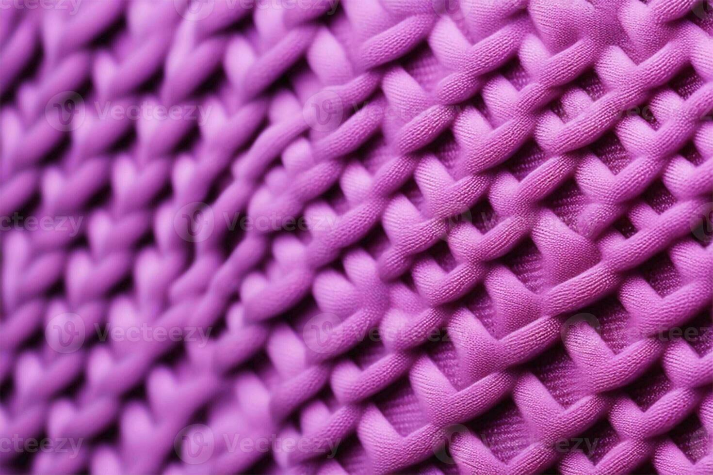 AI generated Volumetric fabric pattern with large loops. Texture of a knitted pink lilac sweater. Abstract background. photo