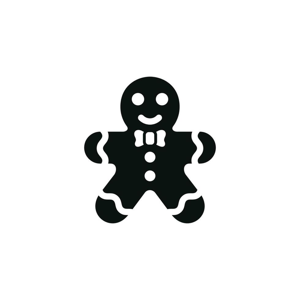 Gingerbread man line icon isolated on white background vector