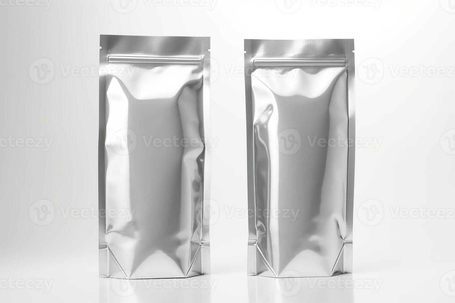 un embalaje blanco caja de cartón o bolsas bolso con ligero plata ml embalaje modelo ilustración valores foto generativo ai