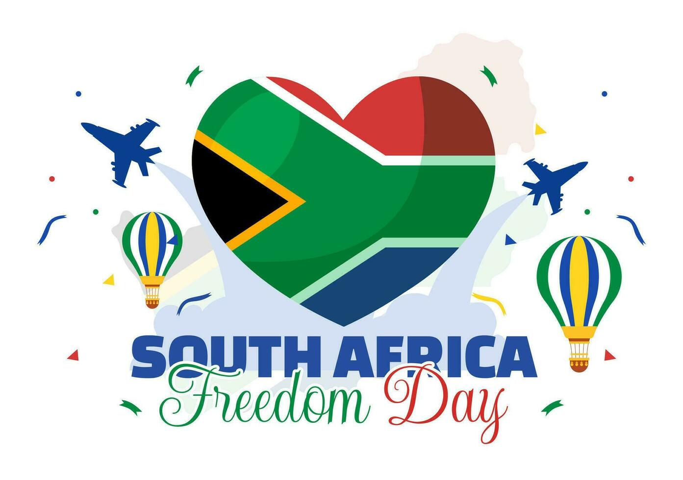 Happy South Africa Freedom Day Vector Illustration on 27 April with Waving Flag and Ribbon in National Holiday Flat Cartoon Background Design