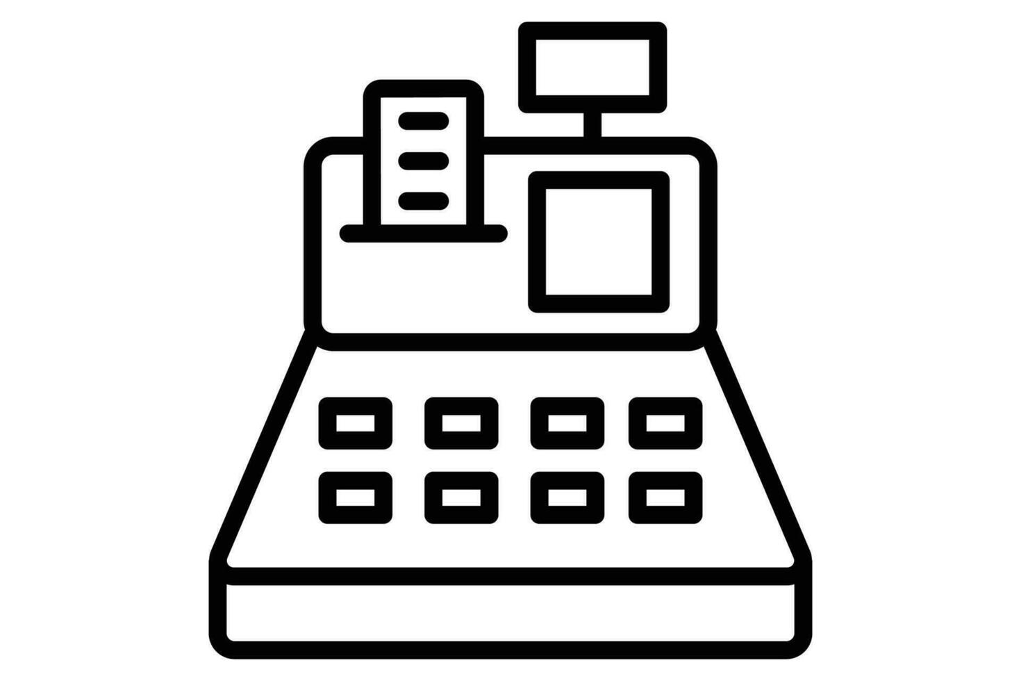 cash register icon. icon related to  retail and financial transactions. line icon style. element illustration vector