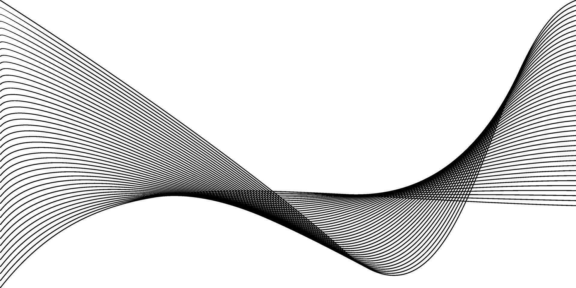 Twisted curve lines with mixed effects. Technology abstract lines on white background. frequency sound waves vector