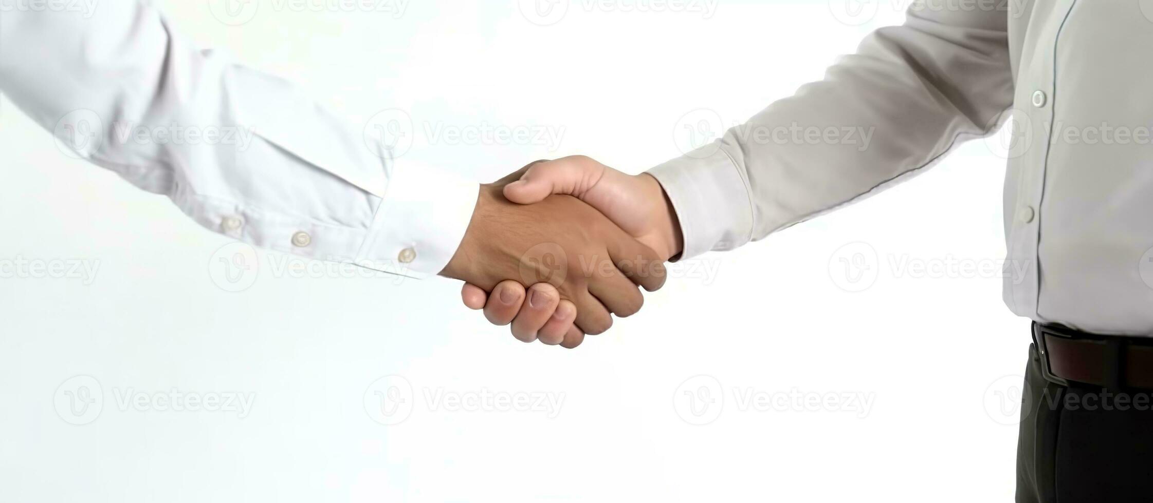 AI generated Business successful contract agreement two businessman handshake photo