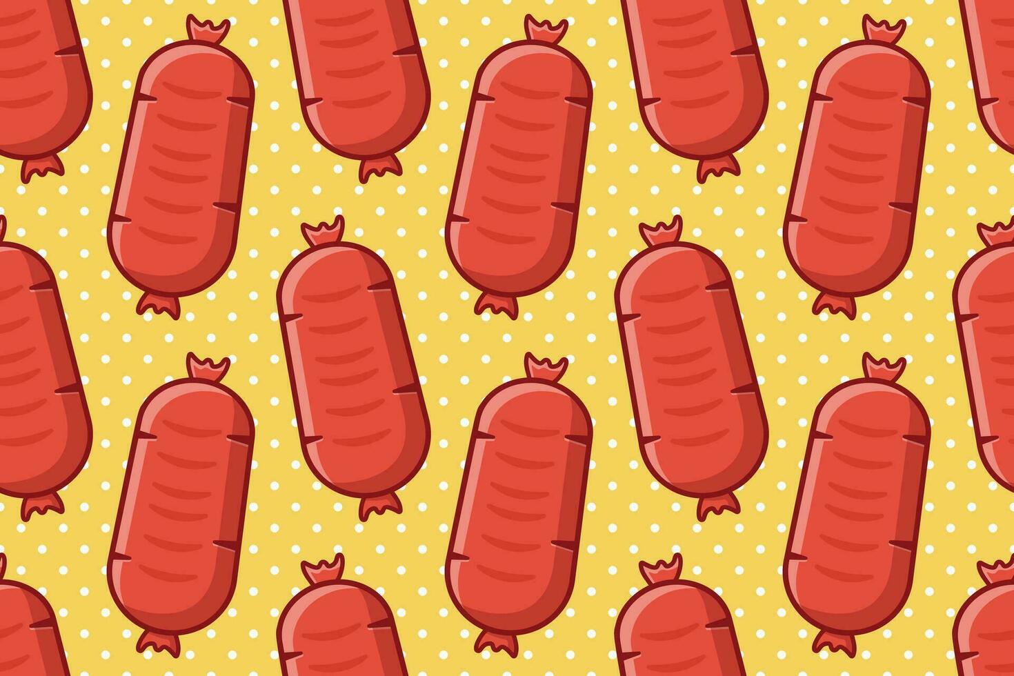 sausage food seamless pattern vector illustration