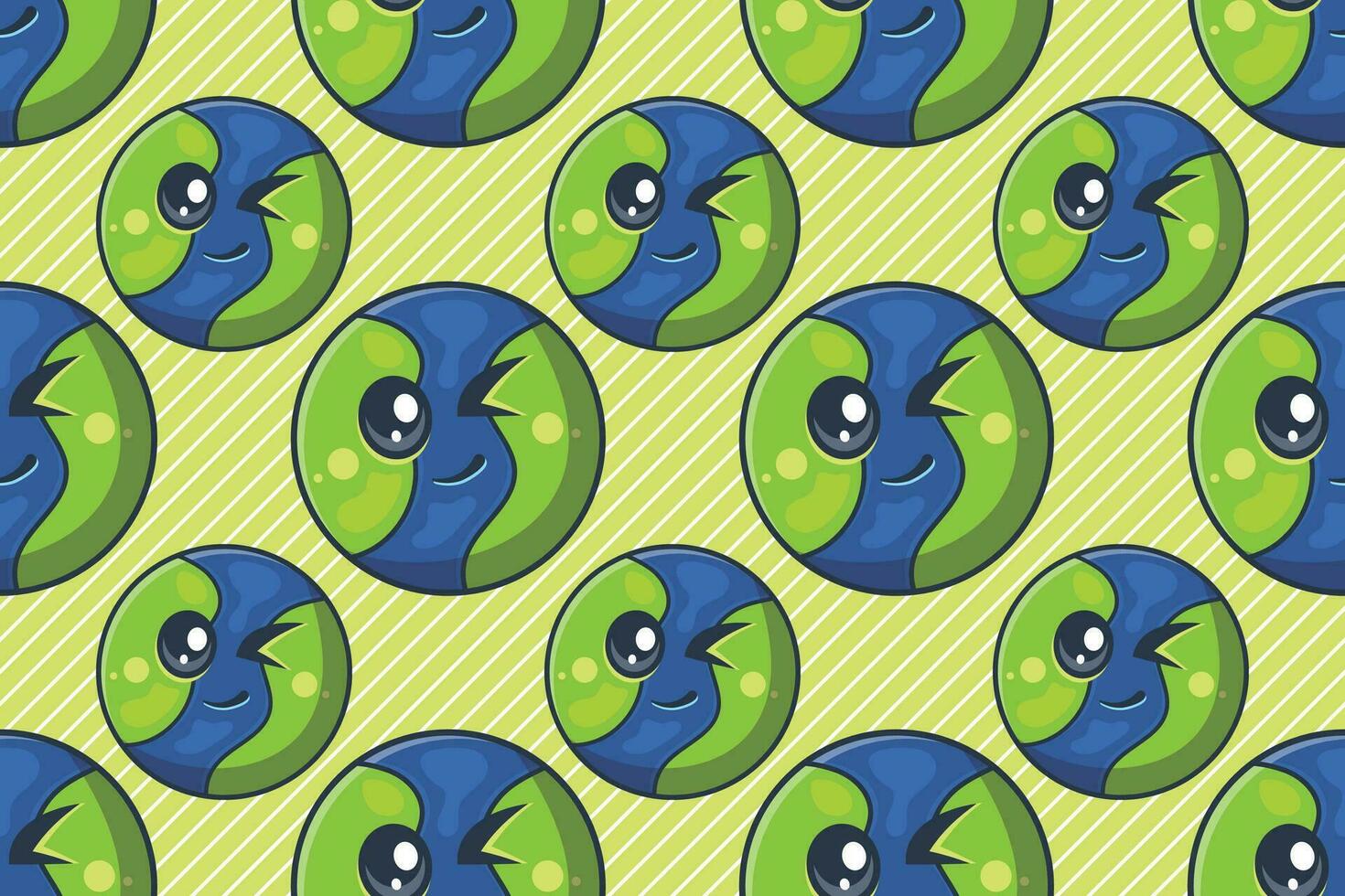 funny earth planet character seamless pattern vector illustration