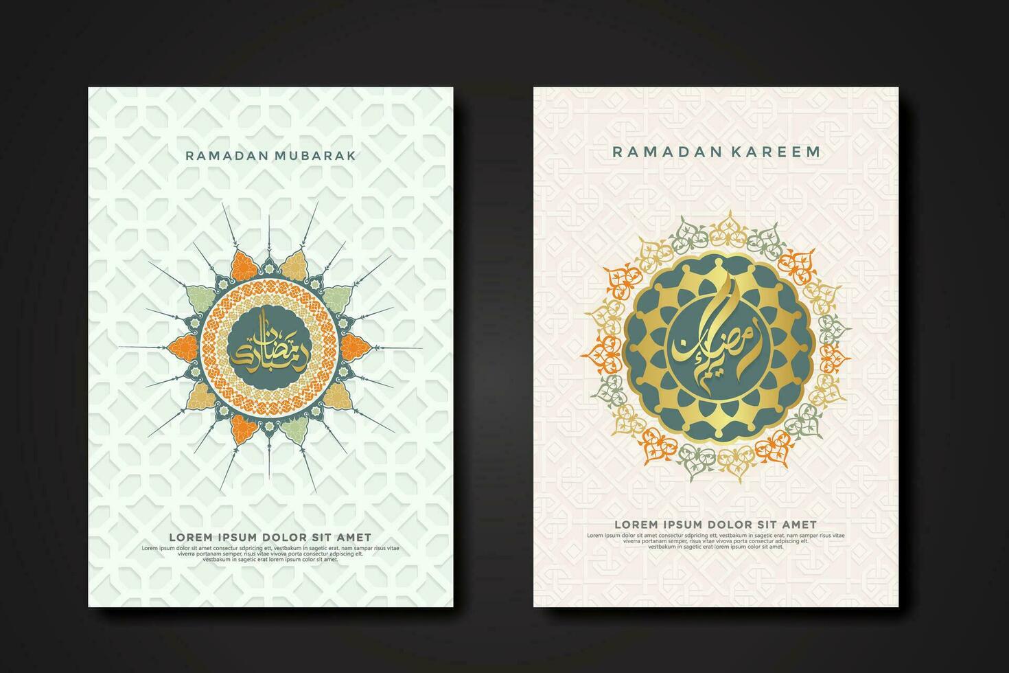 Set cover background template for ramadan event vector
