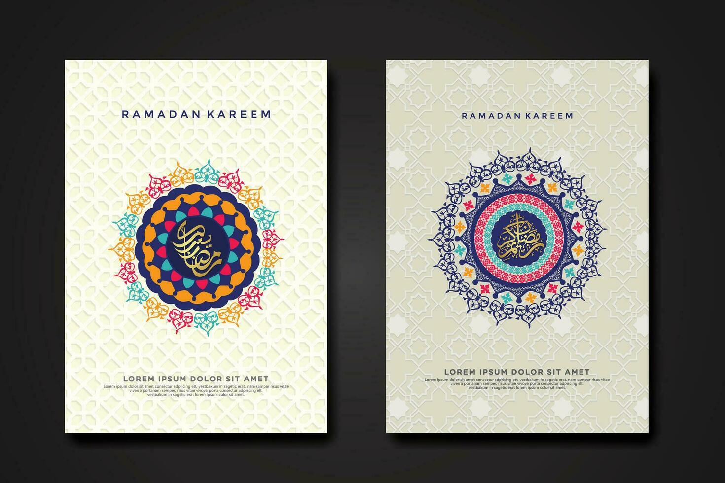 Set cover background template for ramadan event vector