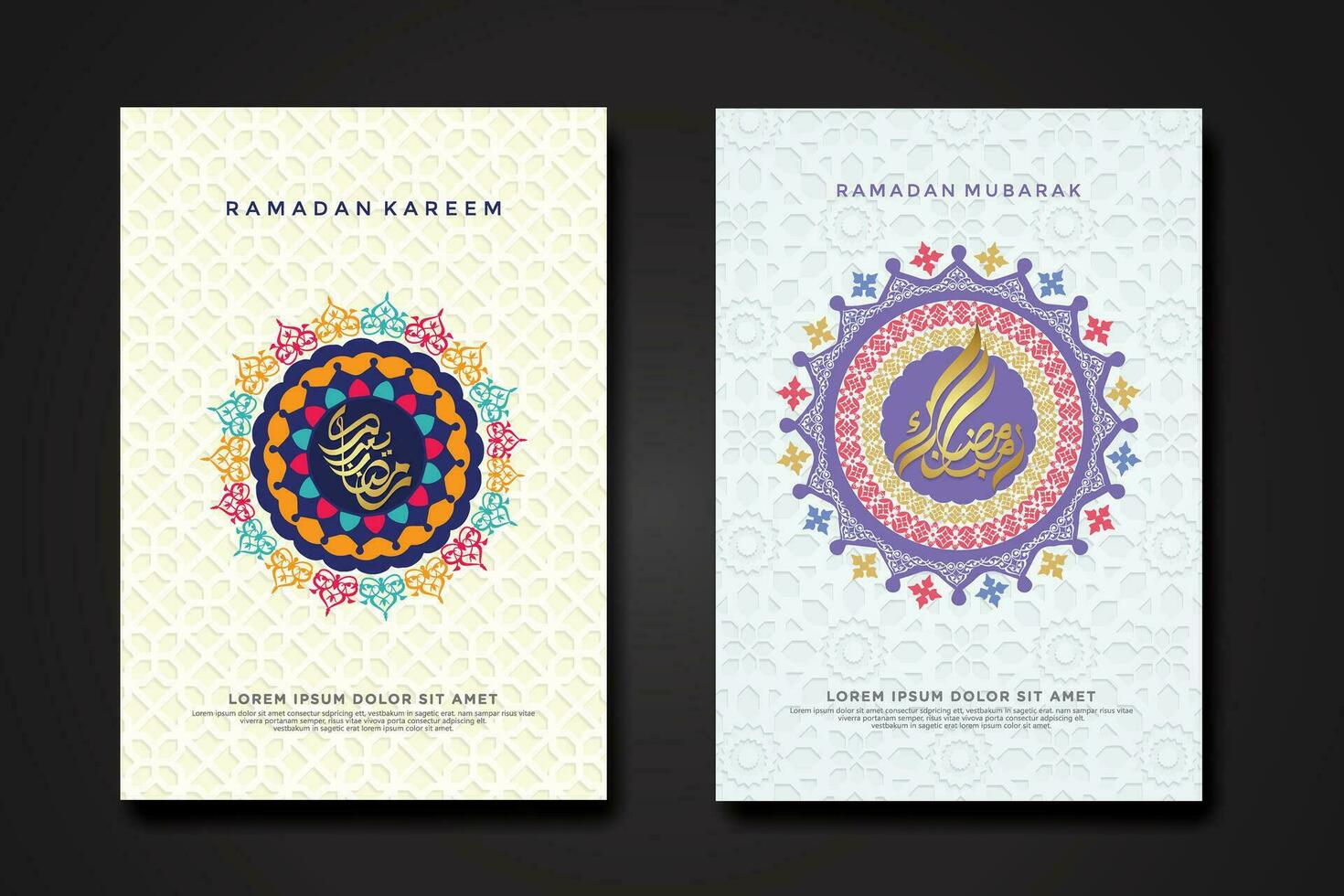 Set cover background template for ramadan event vector