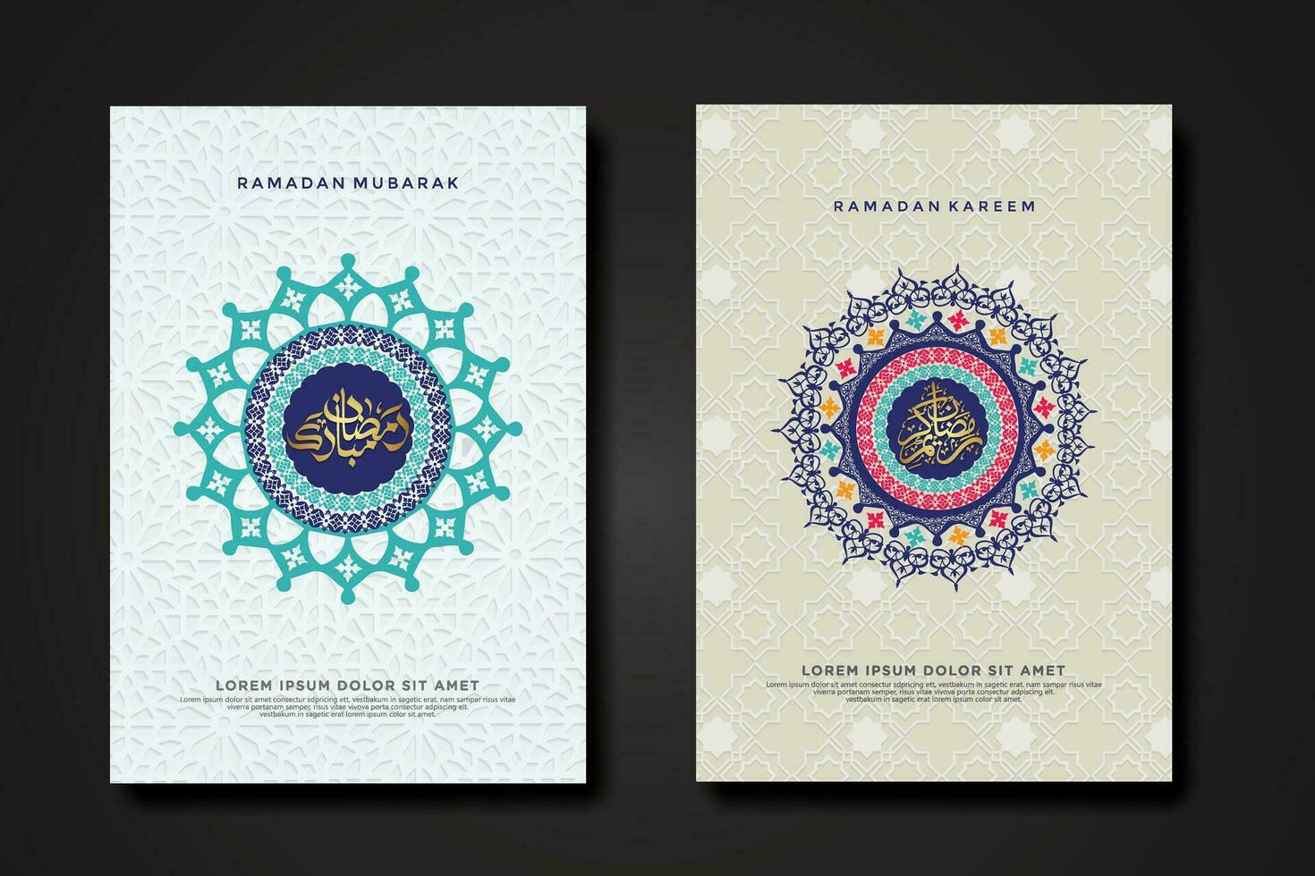 Set cover background template for ramadan event vector