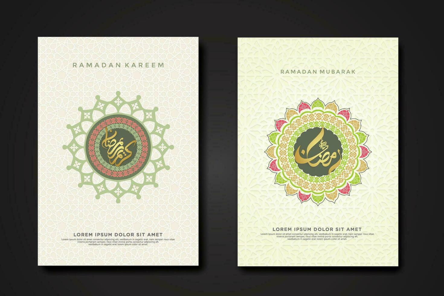 Set cover background template for ramadan event vector