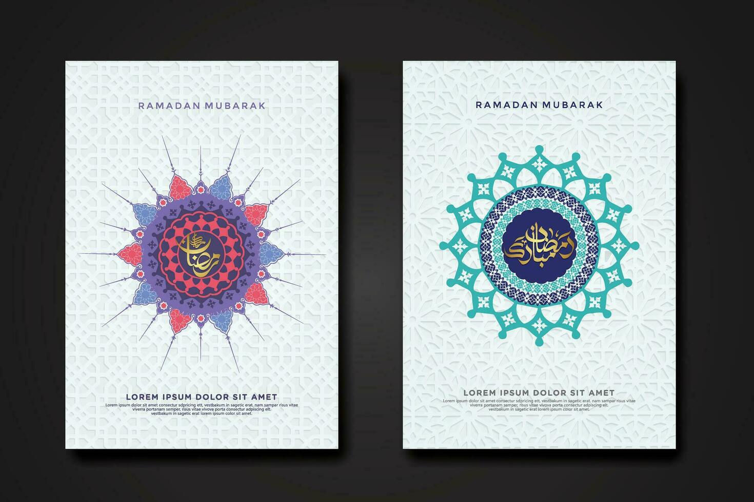 Set cover background template for ramadan event vector