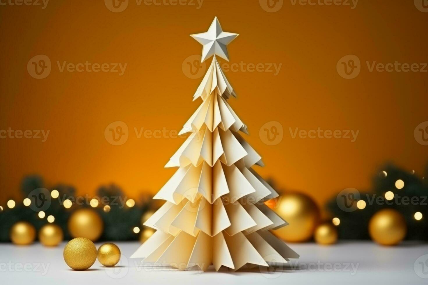 AI generated Christmas tree made with card paper photo