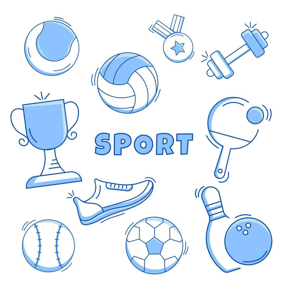 sencillo conjunto icono deporte colección vector