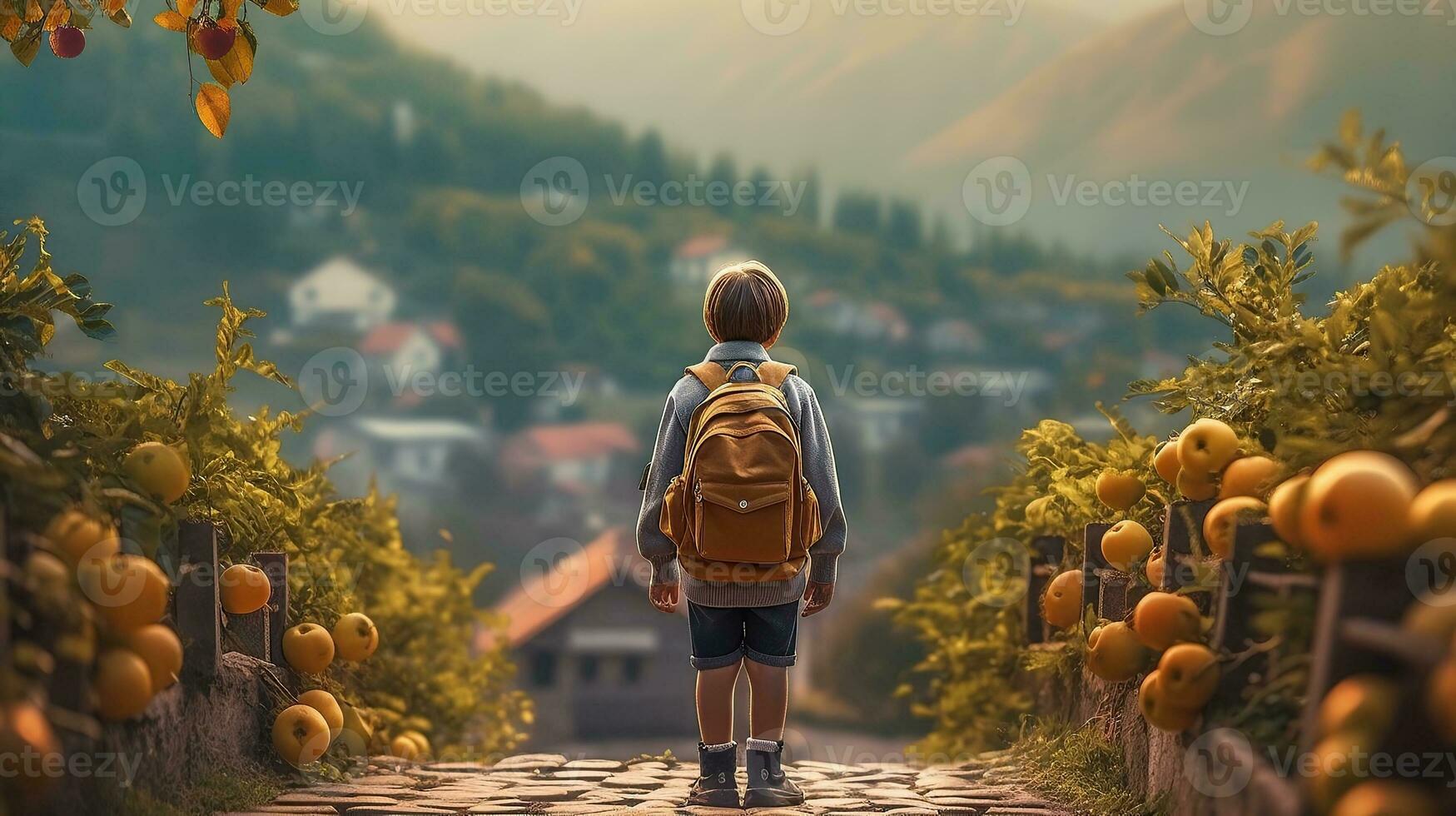 AI generated Back to School, celebrating a new school year Generative AI photo