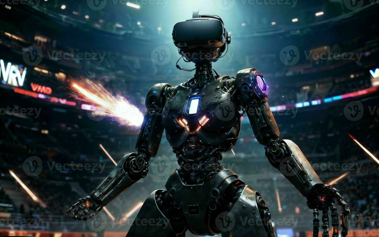 AI generated Cybernetic Odyssey The Fusion of Robots and Virtual Reality in Gaming's Futuristic Frontier ai generated photo