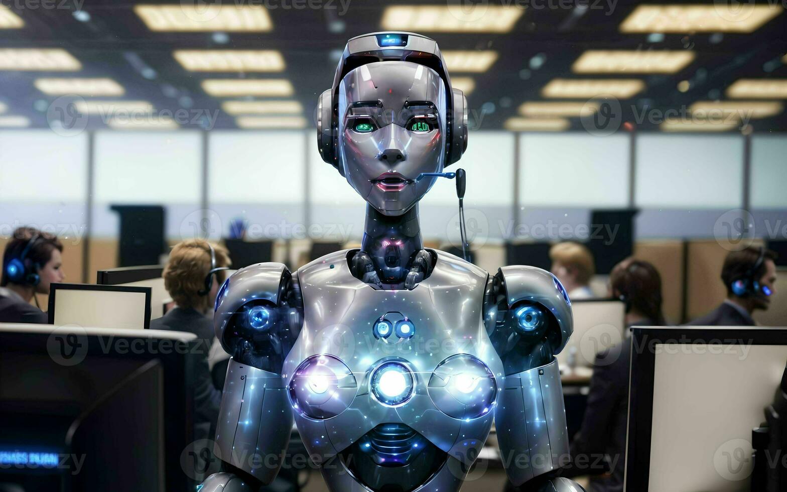 AI generated AI Revolutionizing Customer Service The Rise of Call Center Robots ai generated photo