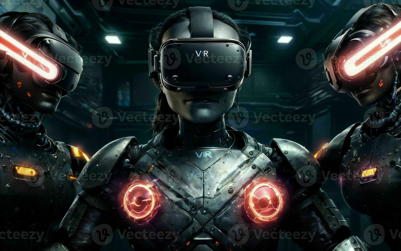AI generated Cybernetic Odyssey The Fusion of Robots and Virtual Reality in Gaming's Futuristic Frontier ai generated photo