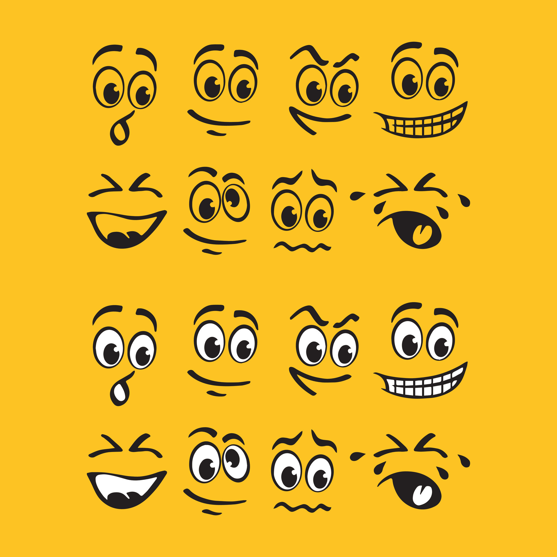 Face expression set 36083216 Vector Art at Vecteezy