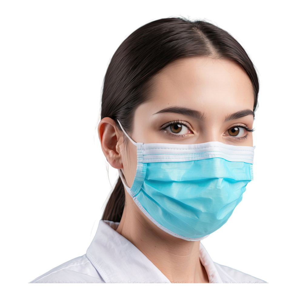 AI generated protective mask for healthcare and medical isolated on transparent background png