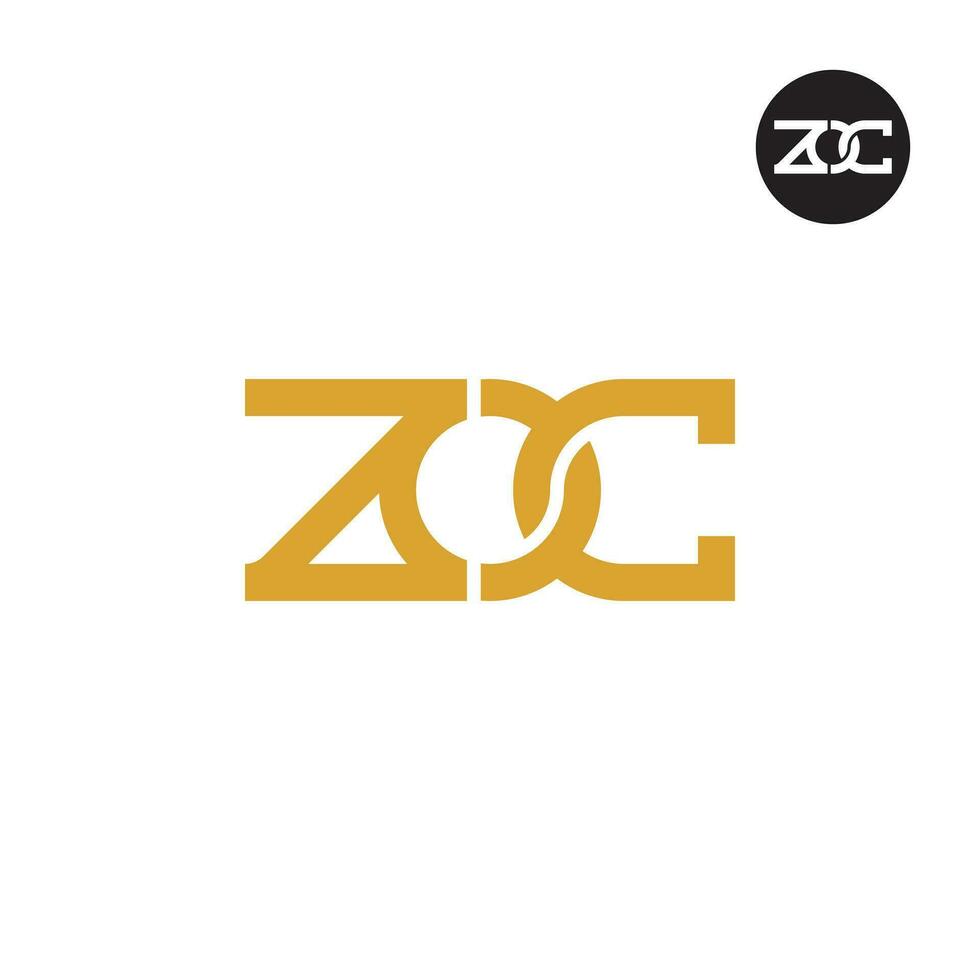 letra zoc monograma logo diseño vector