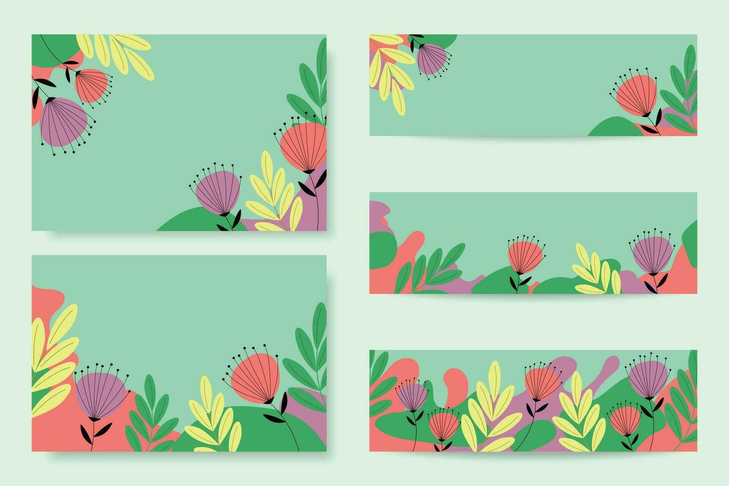 delicado floral tarjetas floral plantilla, marco para tarjeta, bandera, invitación. vector