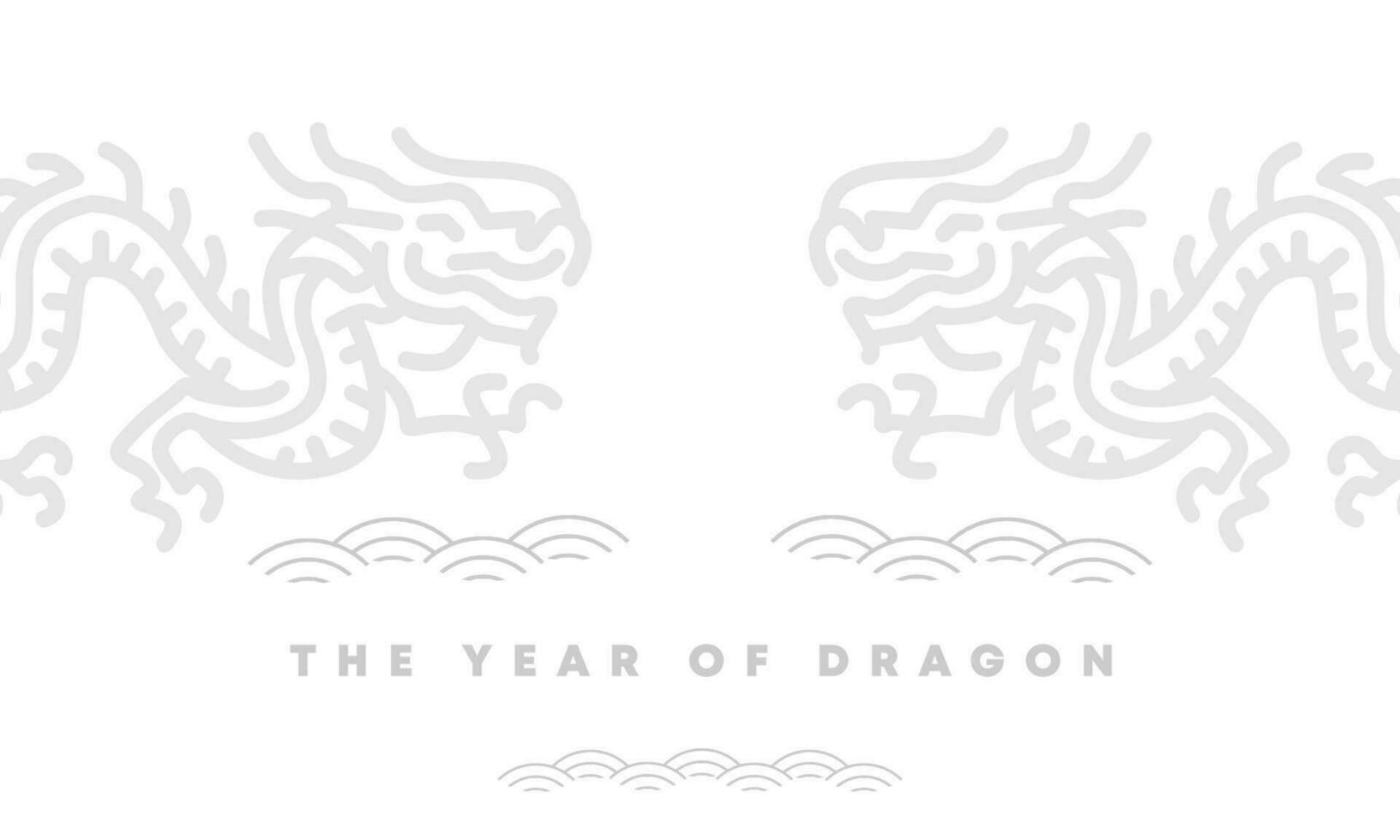 Year of the Dragon Geometric vector flat modern style Lunar new year background banner