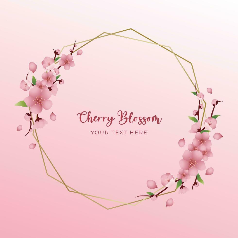 Cherry Blossom wedding frame vector design