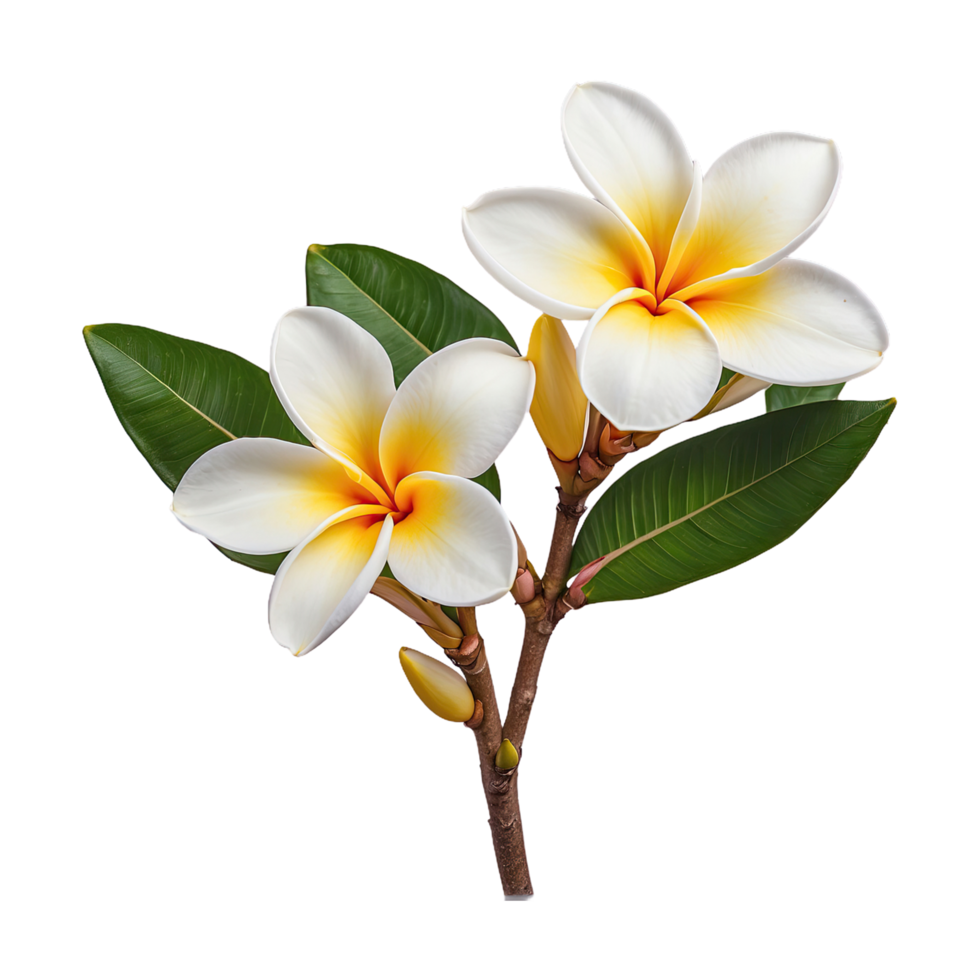 AI generated showcases frangipani blossom isolated on transparent background png