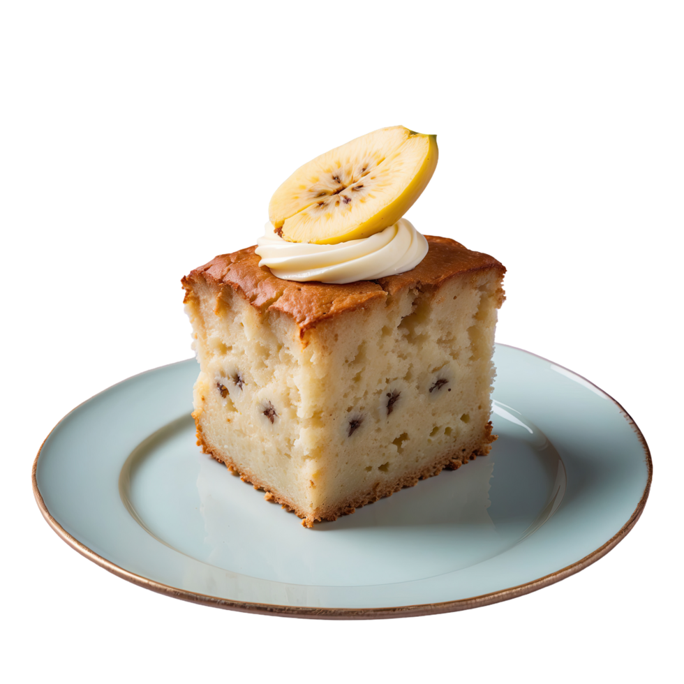 AI generated Banana cake made at home isolated on transparent background png