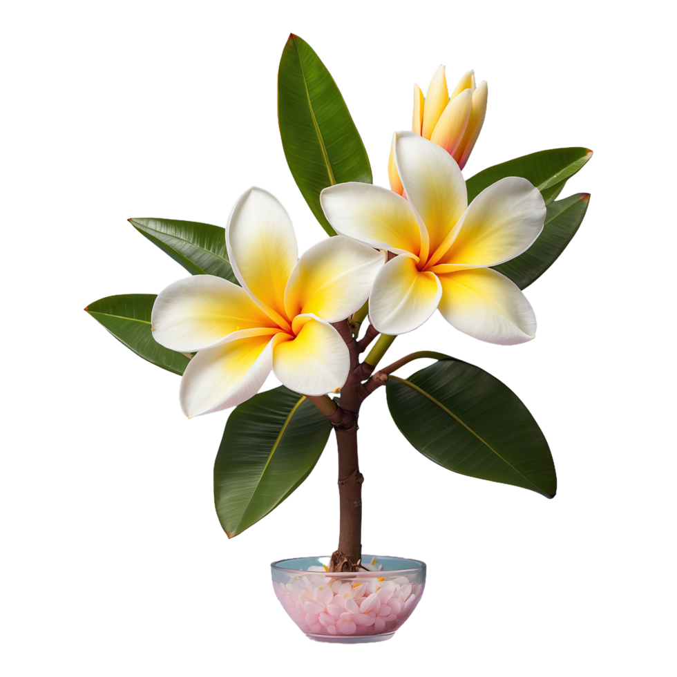 AI generated showcases frangipani blossom isolated on transparent background png