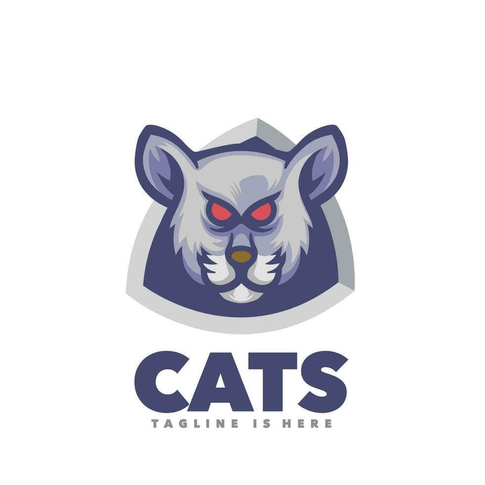 Cat mascot logo sport design vector