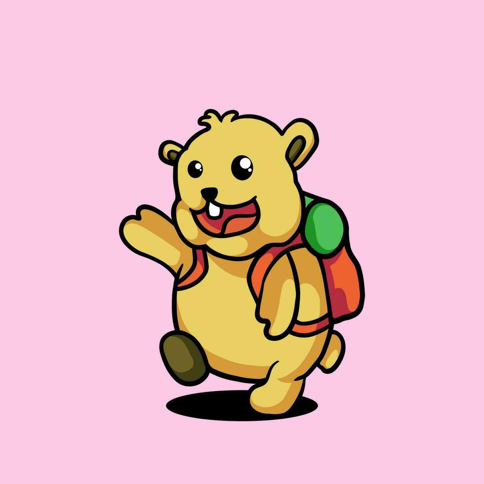 Hamster holiday cartoon illustration vector