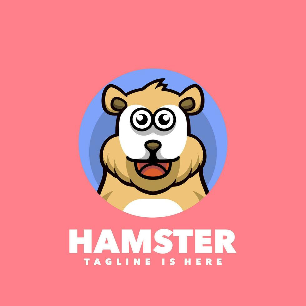 Cute hamster cheerful mascot logo vector