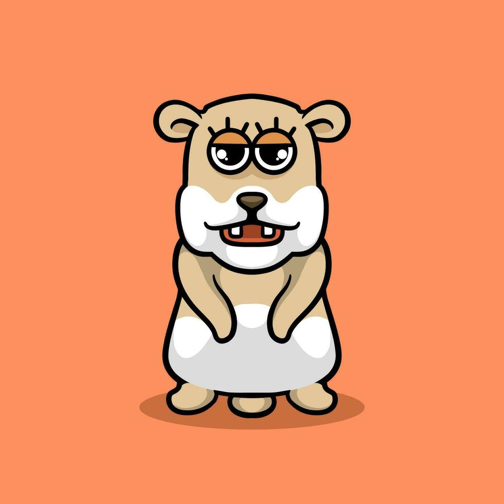 Cute hamster mascot cartoon vector