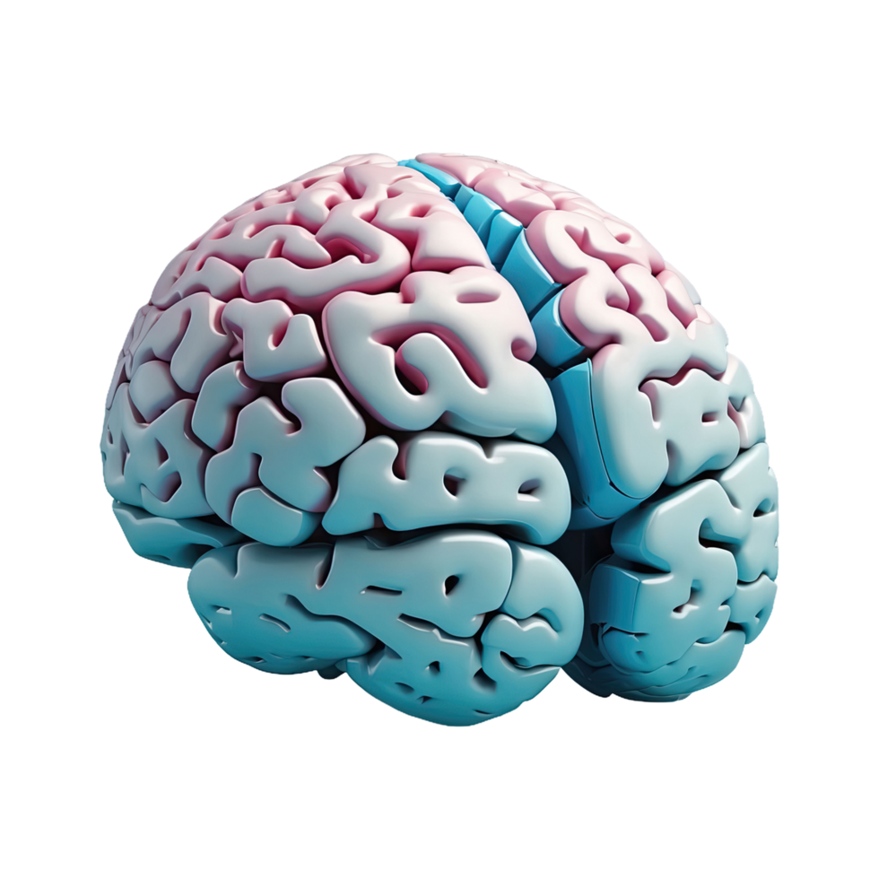 AI generated Three dimensional brain isolated on transparent background png